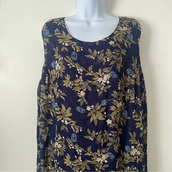 Sag Harbor Reversible Floral Maxi Dress Y2K Vintage Boho Summer Slip Dress- XL - Picture 8 of 10